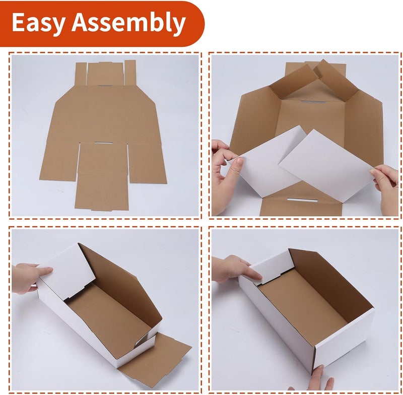 ZBEIVAN Cardboard Storage Bins Boxes 35 Packs 12x4x4.5 Inches, Easy Assembly Pantry Organizer Bins for Shelf, White - Image 5